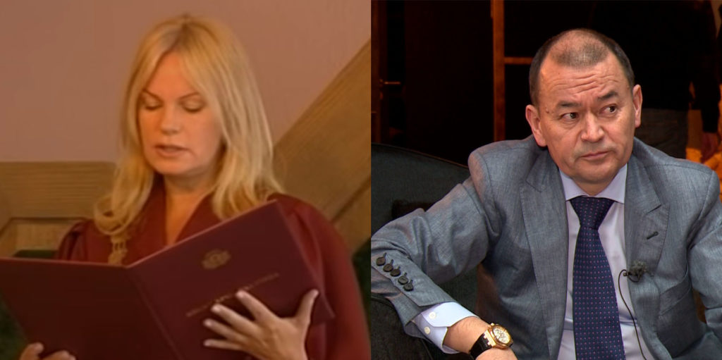 Tiesnese Iveta Bērziņa un Gulam Gulami. Foto: LTV, DeFacto